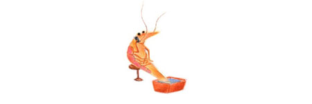 Illustration happyshrimp Fussbad